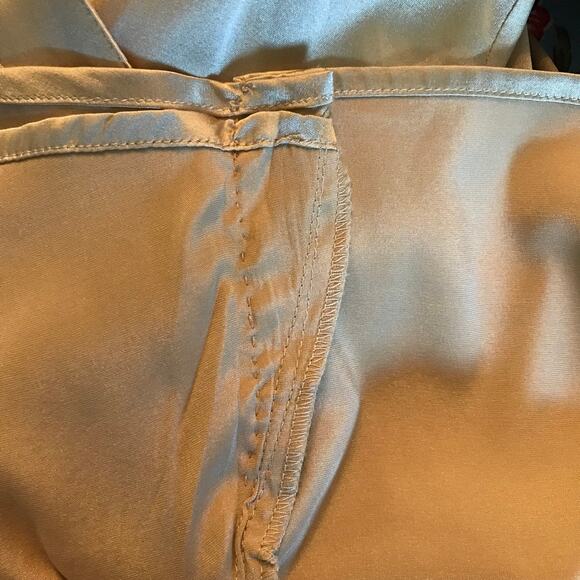 Cache Blouse Medium Womens Silk Satin Long Sleeve Gold Wrap Dressy Soft Sheen M - Picture 7 of 8